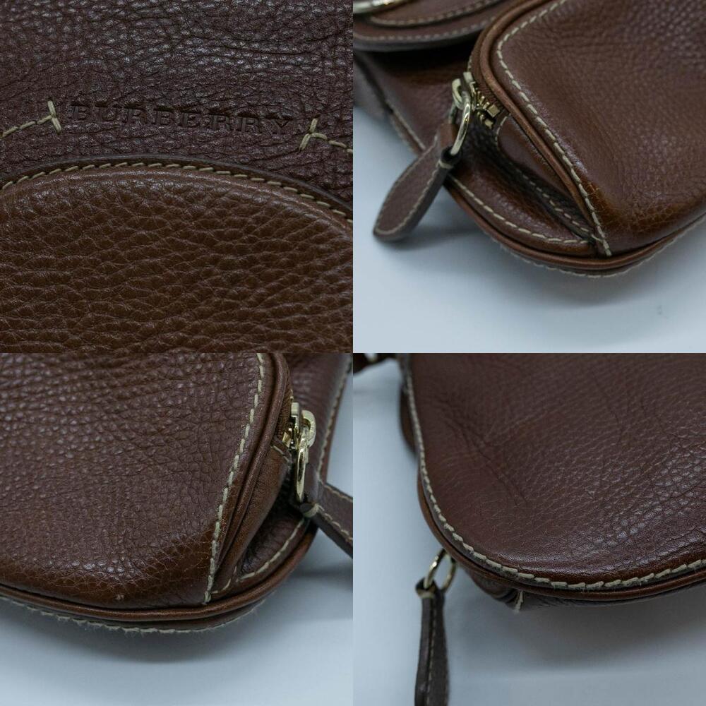 Burberry Cleage Logo Leather Shoulder Bag Brown Gold - Picture 4 of 4